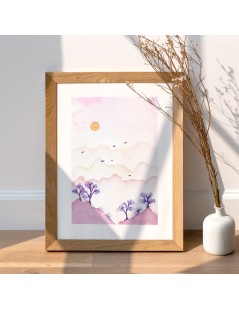 Aquarelle originale Paysage japonnais