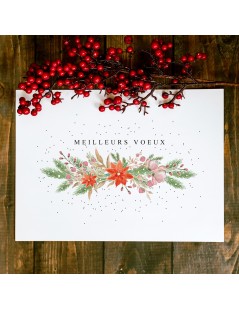Carte de voeux en aquarelle, motif Noël - hiver